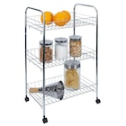 Desserte à roulettes 3 niveaux métal gris 41x26,5xH61,5cm - Gifi Desserte à roulettes 3 niveaux métal gris 41x26,5xH61,5cm à 7,20 € dans le catalogue Gifi