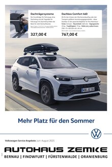Volkswagen Prospekt Mehr Platz für den Sommer mit  Seite in Oranienburg und Umgebung