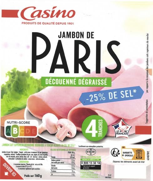 Jambon de Paris -25% de sel