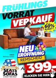 Seats and Sofas Prospekt "VORRAT VORTEIL" für Remscheid, 1 Seite, 22.03.2025 - 11.04.2025