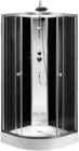 Cabine de douche hydromassante 85 x 85 cm "black & miroir" dans le catalogue Brico Dépôt
