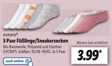 5 Paar Füßlinge/Sneakersocken  im aktuellen Lidl Prospekt für 3,99 €