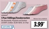 5 Paar Füßlinge/Sneakersocken im Lidl Prospekt 5 Paar Füßlinge/Sneakersocken im aktuellen Lidl Prospekt für 3,99 €