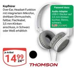 Kopfhörer im Angebot bei GLOBUS in Frankenthal Kopfhörer Angebote von Thomson bei GLOBUS Frankenthal für 9,99 €