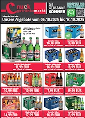 Aktueller Nuck Getränke Getränkemärkte Prospekt in Moritzburg und Umgebung, "DIE GETRÄNKEKÖNNER" mit 2 Seiten, 06.10.2025 - 18.10.2025
