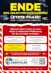 Labertaler Fachmarkt Prospekt ENDE DES UMLEITUNGSWAHNSINNS! mit 1 Seite