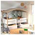 Lit Cabane Enfant 90 X 190 Cm Avec Sommier + 2 Tiroirs Totem en promo chez Auchan Hypermarché Colombes à 299,00 €