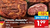 Aktuelle Rindfleisch Angebote bei Netto Marken-Discount in Mönchengladbach Aktuelles Entrecôte „Steakpfeffer“ Angebot bei Netto Marken-Discount in Mönchengladbach ab 1,99 €