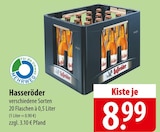 Hasseröder bei famila Nordost im Bergen Prospekt für 8,99 €