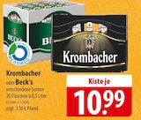 Krombacher oder Beck’s bei famila Nordost im Prospekt "" für 10,99 €