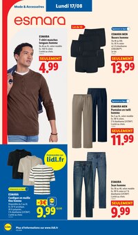 Promotion Jean Homme dans le prospectus Lidl, valable du 13/08/2026 au 19/08/2026 Promo Jean Homme dans le catalogue Lidl du moment à la page 52