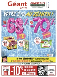 Catalogue Géant Casino à Marseille, avec 38 pages Prospectus Géant Casino à Marseille, "Votre été au zénith !", 38 pages, 01/08/2022 - 14/08/2022