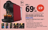 Pack machine à capsules L'OR Barista rouge avec 50 capsules - PHILIPS dans le catalogue E.Leclerc