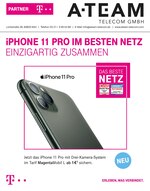 A-Team Mobilfunk-Concept GmbH Prospekt "iPhone 11 Pro im besten Netz - Einzigartig zusammen", 8 Seiten, für Bergisch Gladbach, 01.10.2019 - 31.10.2019 A-Team Mobilfunk-Concept GmbH Prospekt "iPhone 11 Pro im besten Netz - Einzigartig zusammen", 8 Seiten, für Bergisch Gladbach, 01.10.2019 - 31.10.2019