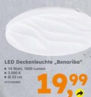 LED Deckenleuchte Benariba Angebote bei Globus-Baumarkt Braunschweig für 19,99 €