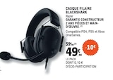 Casque filaire Blackshark - Razer en promo chez E.Leclerc Fontenay-sous-Bois à 49,90 €