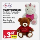 Valentinsplüsch Einhorn mit Herz von Sunkid im aktuellen E center Prospekt für 3,99 €