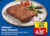Rinder-Rumpsteak im Lidl Prospekt Rinder-Rumpsteak von Grillmeister im aktuellen Lidl Prospekt für 4,25 €