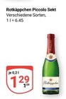 Aktuelle Rotkäppchen Sekt Angebote bei GLOBUS in Oberhausen Aktuelles Piccolo Angebot bei GLOBUS in Oberhausen ab 1,29 €