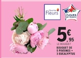 Promo Bouquet de 5 pivoines + 3 eucalyptus à 5,95 € dans le catalogue E.Leclerc à Vienne