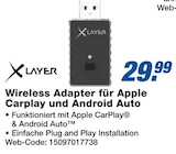 Wireless Adapter für Apple Carplay und Android Auto im Angebot bei expert in Wunstorf Wireless Adapter für Apple Carplay und Android Auto Angebote von XLAYER bei expert Wunstorf für 29,99 €