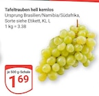 Tafeltrauben hell kernlos bei GLOBUS im Prospekt "" für 1,69 €