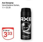 Deospray im Angebot bei GLOBUS in Altenburg Deospray Angebote von Axe bei GLOBUS Altenburg für 3,33 €