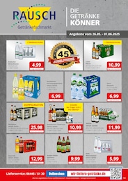 Getränkefachmarkt Rausch Prospekt für Biedenkopf mit 2 Seiten Getränkefachmarkt Rausch Prospekt "DIE GETRÄNKEKÖNNER" für Biedenkopf, 2 Seiten, 26.05.2025 - 07.06.2025