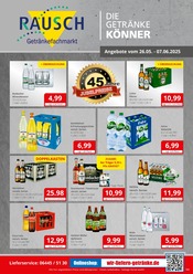 Aktueller Getränkefachmarkt Rausch Getränkemarkt Prospekt in Weilmünster und Umgebung, "DIE GETRÄNKEKÖNNER" mit 2 Seiten, 26.05.2025 - 07.06.2025