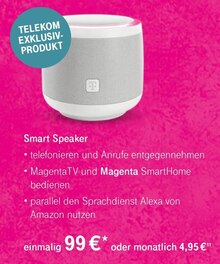 Telekom Shop Schimmelshütte - Smart Speaker Smart Speaker Angebot bei Telekom Shop Schimmelshütte im Prospekt "ENDLICH WLAN IN ALLEN ECKEN"