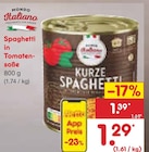 Spaghetti in Tomatensoße bei Netto Marken-Discount im Prospekt "" für 1,29 €