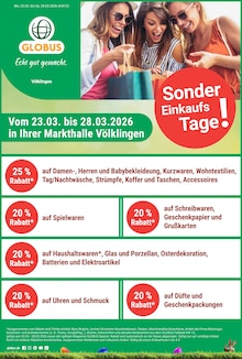 GLOBUS Völklingen Prospekt der aktuellen Woche, gültig von 23.03.2026 bis 28.03.2026 Aktueller GLOBUS Völklingen Prospekt "Aktuelle Angebote" mit 30 Seiten