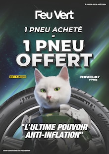 Prospectus Feu Vert de la semaine "1 PNEU ACHETÉ = -20% SUR LE 2ÈME PNEU" avec 1 page, valide du 28/08/2024 au 24/09/2024 pour Lacoste et alentours