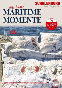 Aktueller Möbel Schulenburg Halstenbek Prospekt Möbel Schulenburg Halstenbek Prospekt "Wir lieben MARITIME MOMENTE" mit 20 Seiten