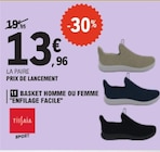 Basket homme ou femme "enfilage facile" - TISSAIA en promo chez E.Leclerc Bordeaux à 13,96 €