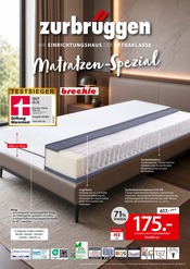 Matratze im Zurbrüggen Prospekt in Bünde Aktueller Zurbrüggen Prospekt mit Matratze, "MATRATZEN-SPEZIAL", Seite 1