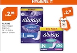 Slipeinlagen Big Pack von ALWAYS für 2,22 € bei Müller im Angebot Slipeinlagen Big Pack von ALWAYS im aktuellen Müller Prospekt