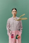 Chemise manches longues rayée en coton dans le catalogue Monoprix Margaret