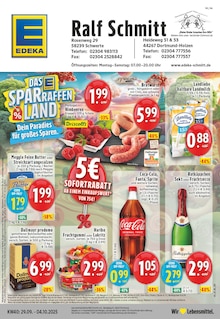 Coca Cola im EDEKA Prospekt "Aktuelle Angebote" mit 24 Seiten (Schwerte (Hansestadt an der Ruhr))