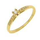 Bague solitaire accompagné en or jaune diamants serti 4 griffes à 529,00 € dans le catalogue E.Leclerc