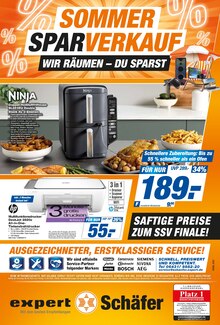 expert Schäfer Prospekt SOMMER SPARVERKAUF: WIR RÄUMEN - DU SPARST mit 1 Seite