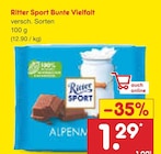 Bunte Vielfalt Angebote von Ritter Sport bei Netto Marken-Discount Suhl für 1,29 €