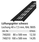 Lüftungsgitter schwarz für 12,50 € bei Holz Possling im Angebot Lüftungsgitter schwarz im aktuellen Holz Possling Prospekt