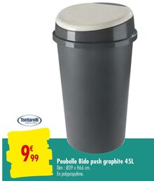 Poubelle Bido push graphite 45L - Carrefour à Marseille Poubelle Bido push graphite 45L en promo chez Carrefour Marseille à 9,99 €
