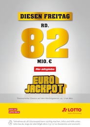 Lotto Baden-Württemberg Prospekt für Oberroth b Illertissen mit 1 Seite Lotto Baden-Württemberg Prospekt für Oberroth b Illertissen: Diesen Freitag rund 82 Mio. im Jackpot, 1 Seite, 06.07.2022 - 08.07.2022