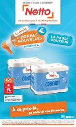 Catalogue Netto à Castres, avec 14 pages Prospectus Netto à Castres, "Le mois des BONNES NOUVELLES, semaine 4", 14 pages, 24/01/2023 - 30/01/2023