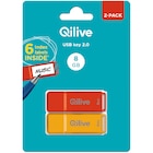 Pack De 2 Clés Usb 8Go Qilive en promo chez Auchan Hypermarché Saint-Cloud à 8,99 €