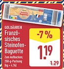 Französisches Steinofen-Baguette von GOLDÄHREN für 1,19 € bei ALDI Nord im Angebot Französisches Steinofen-Baguette von GOLDÄHREN im aktuellen ALDI Nord Prospekt