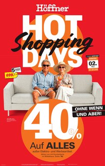 Sofa im Höffner Prospekt "Hot Shopping Days" mit 4 Seiten (Hannover)