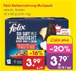 Katzennahrung Multipack von Felix für 3,79 € bei Netto Marken-Discount im Angebot Katzennahrung Multipack von Felix im aktuellen Netto Marken-Discount Prospekt